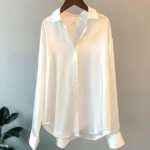 Blusa de Seda estilo da escritório, casual doce.